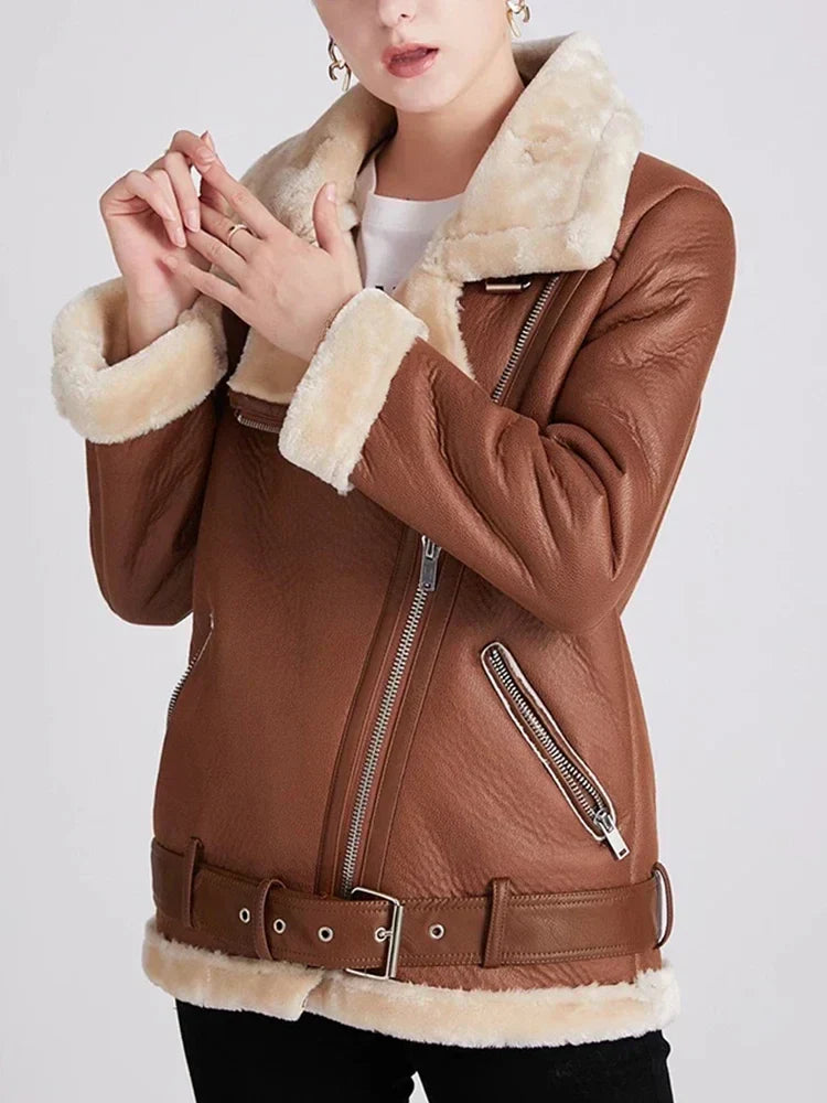 W&W Mode - Dicke Faux-Lederjacke