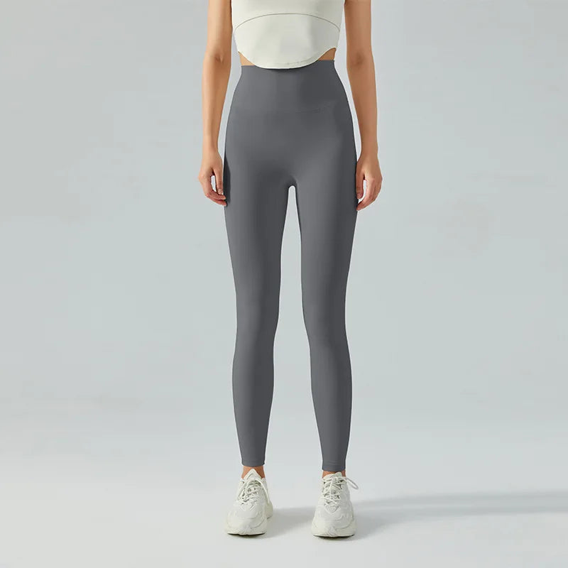 W&W Mode | Emily Sportswear Naked Hochtaillierte Tight Yoga Hosen Doppelseitig Gebürstet Pfirsich Po-Hebende Lauf Sport Fitness Leggings