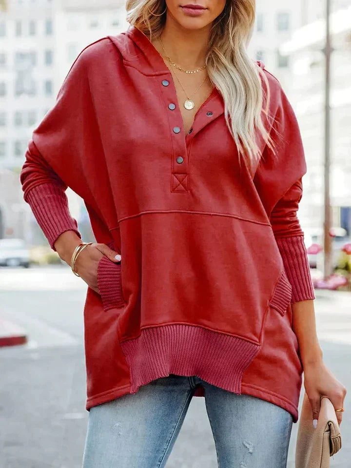 W&W Mode – Kapuzenpullover mit V-Ausschnitt