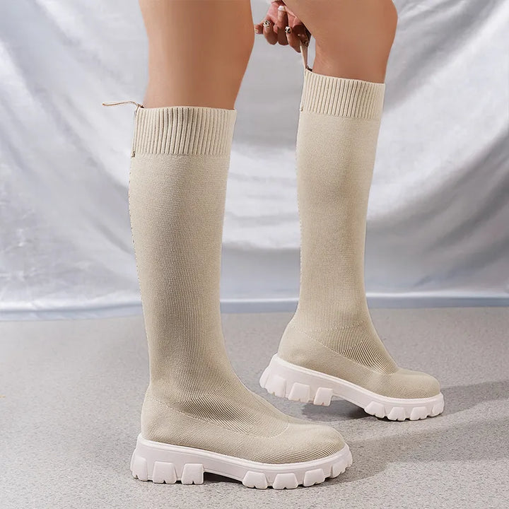 W&W Mode – Knöchelhohe Stretch-Sockenstiefel