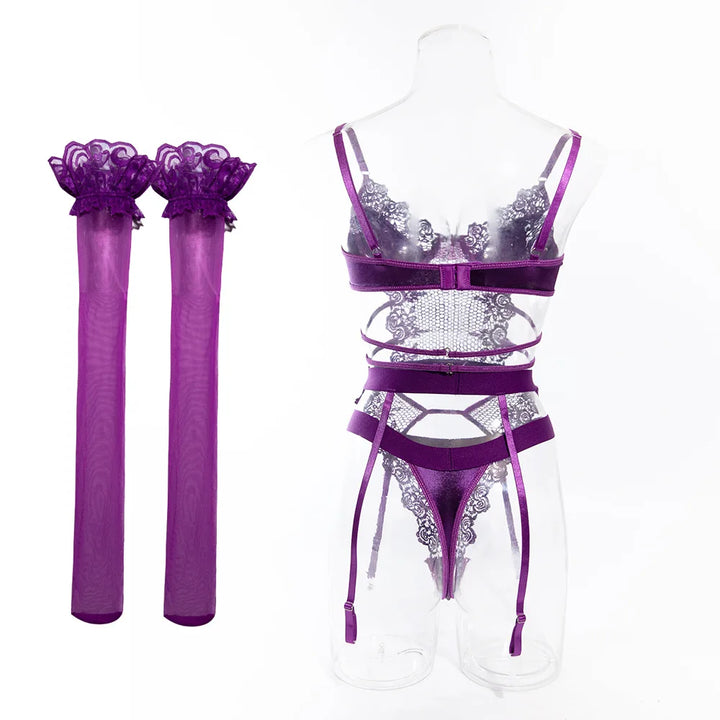 Damen Spitzenwäsche-Set mit ungefüttertem BH und Bügel