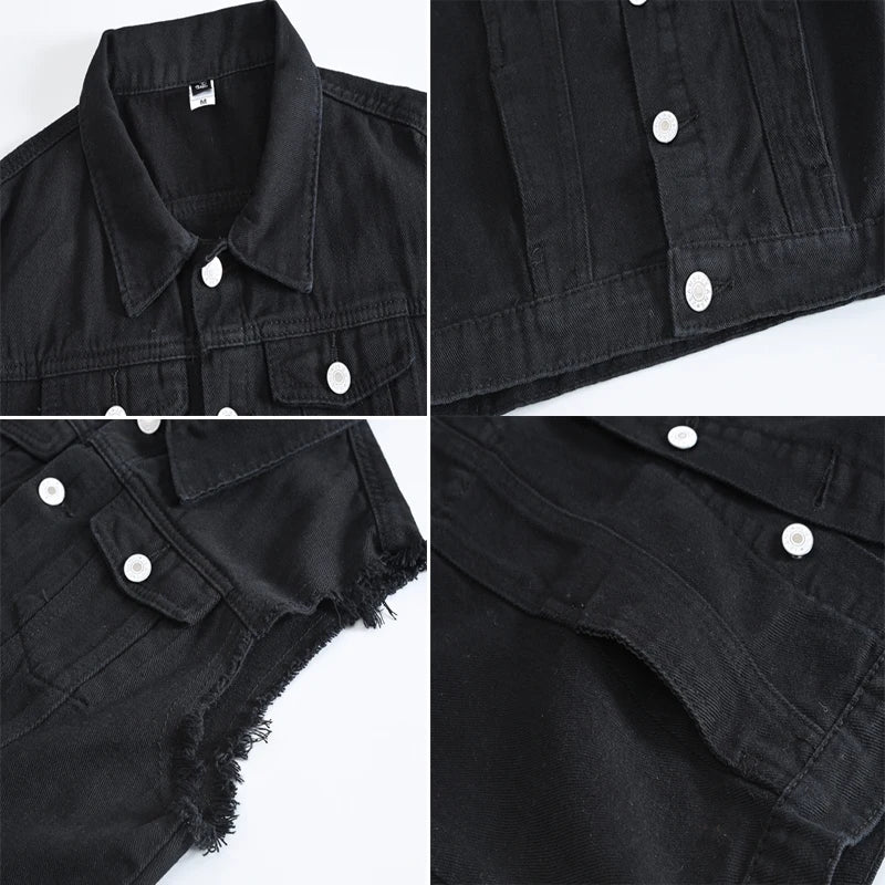 W&W Mode | Zerrissene Ärmellose Jeansjacke Für Männer