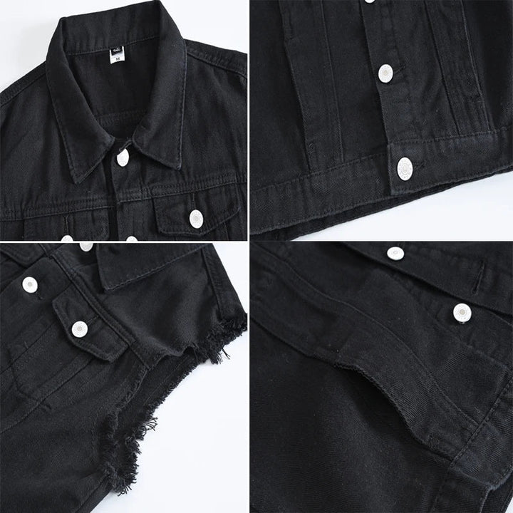 W&W Mode | Zerrissene Ärmellose Jeansjacke Für Männer