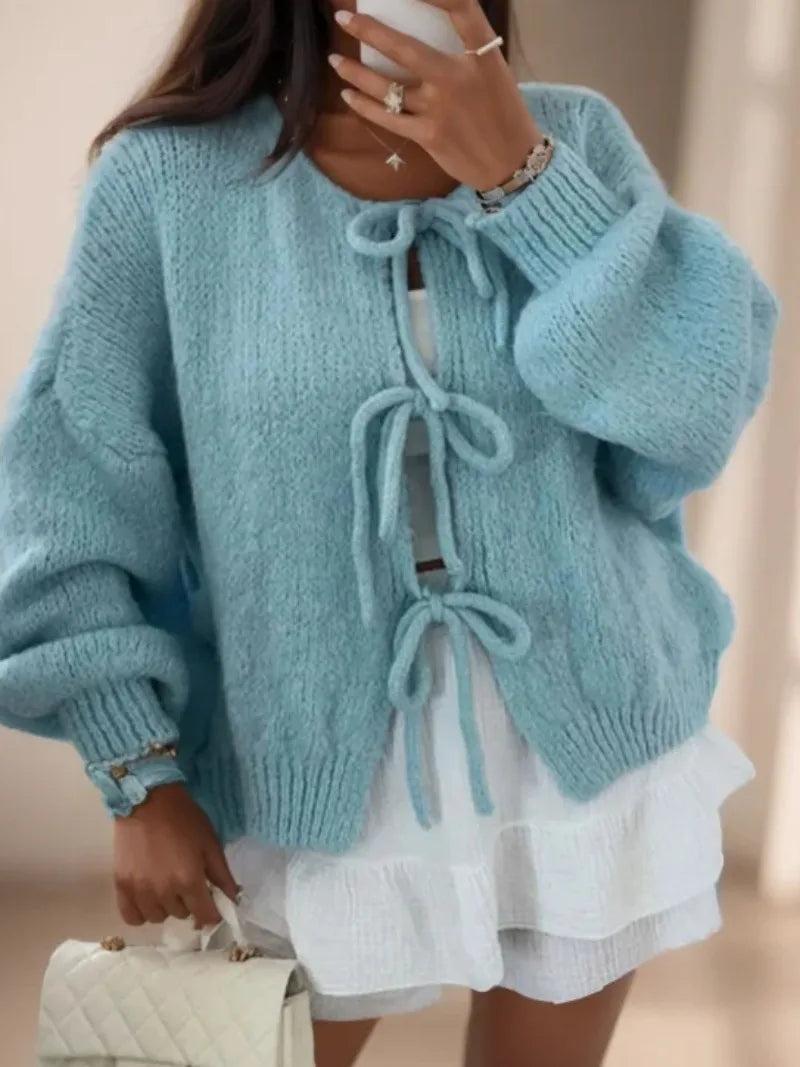 W&W Mode | Strickcardigan mit Schleifenverschluss für eine bohemian Ausstrahlung