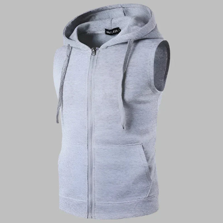 W&W Mode | Ärmelloser Herrenpullover Mit Reißverschluss Und Kapuze