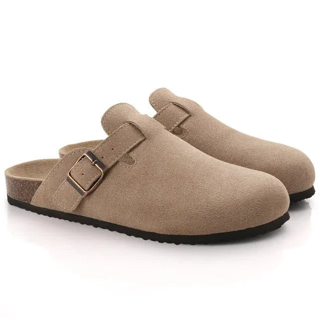 W&W Mode | aus Wildleder Slip On Kork Sohle Pantoletten Herrenschuhe
