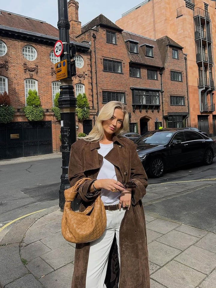 W&W Mode | Faux Suede Trenchcoat