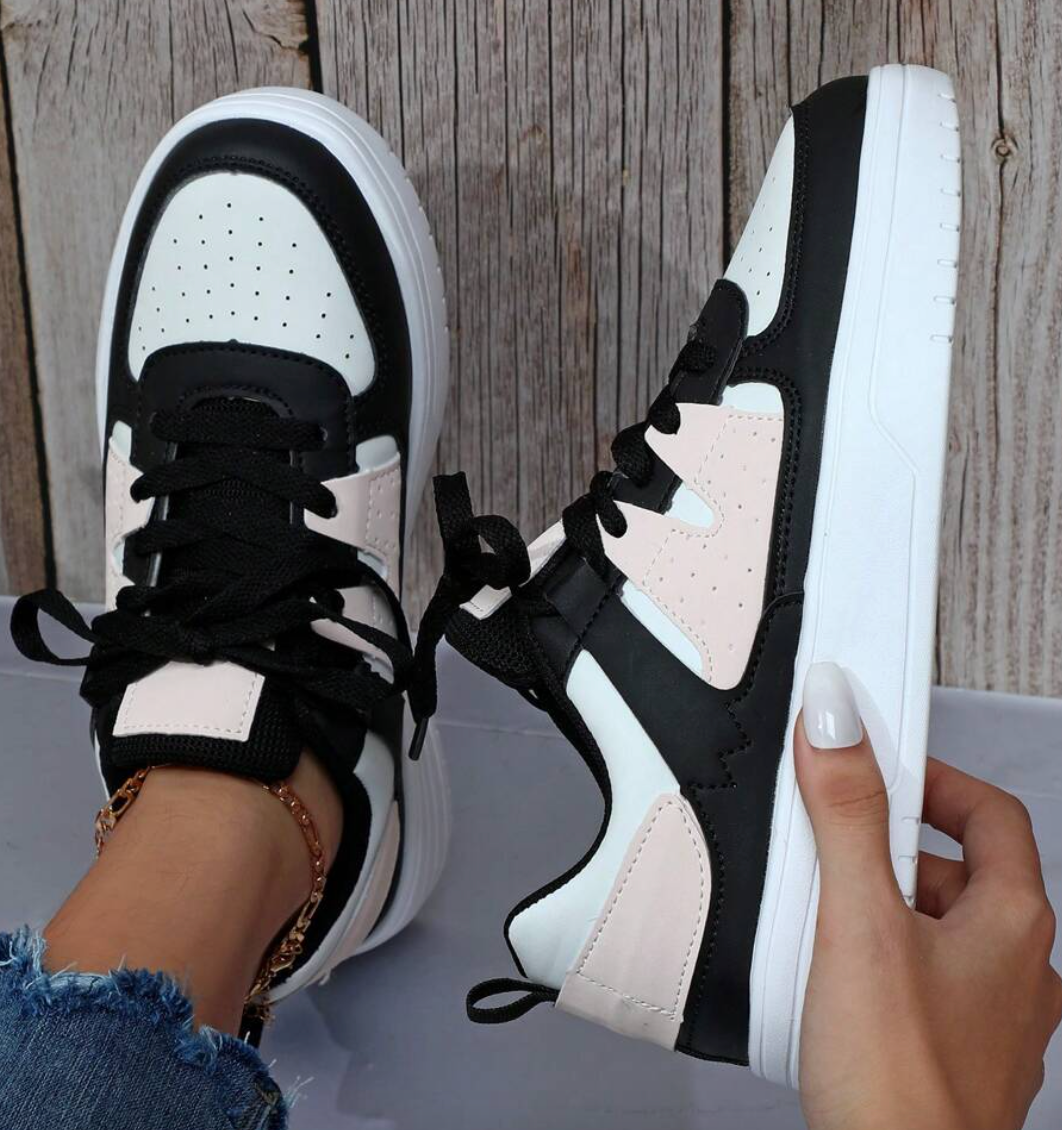 W&W Mode | Pastellfarbene Colorblock Sneakers Mit Klobiger Sohle Für Damen