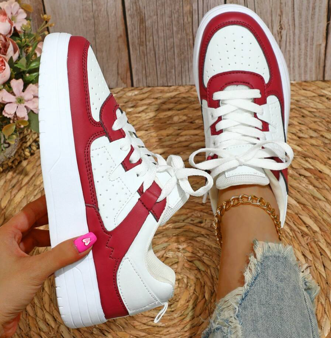 W&W Mode | Pastellfarbene Colorblock Sneakers Mit Klobiger Sohle Für Damen