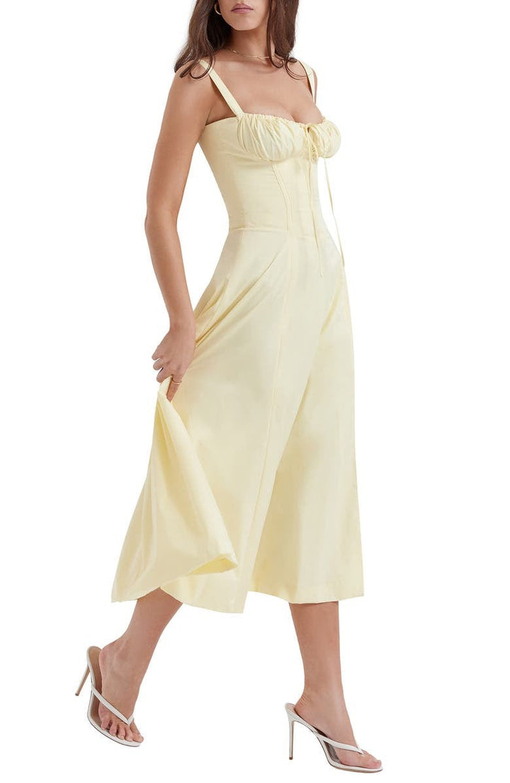 W&W Mode | Ärmellos Rückenkrawatte Midikleid Sonnenkleid