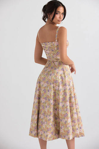 W&W Mode | Ärmellos Rückenkrawatte Midikleid Sonnenkleid