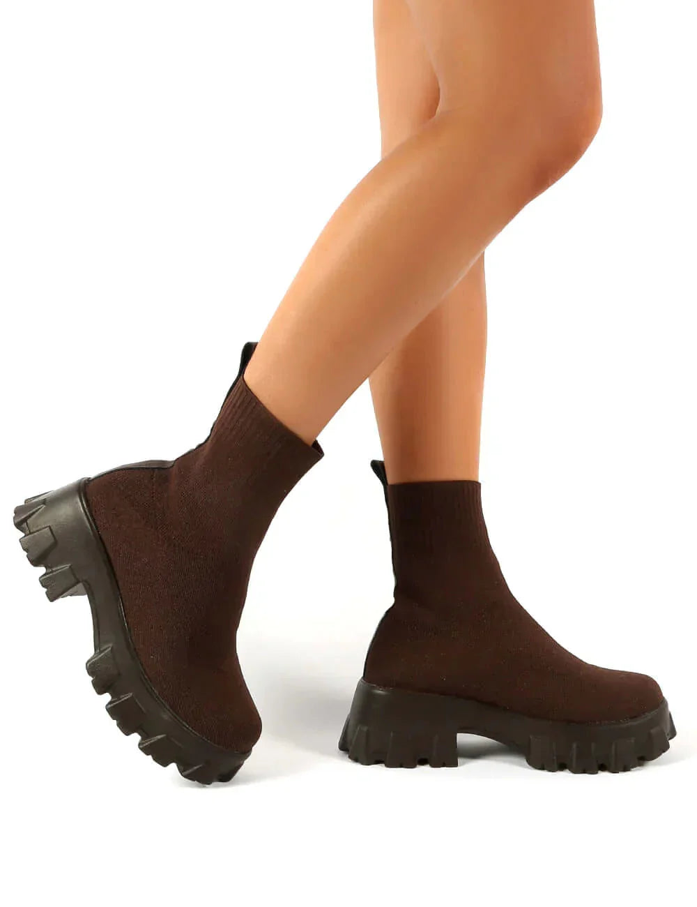 W&W Mode | Klobig Plateau Sockenstiefel Damenstiefel
