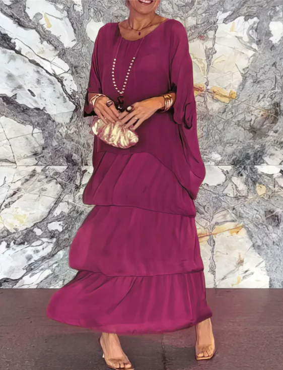 W&W Mode | Maxi Kleid Mit Weitem Rundhalsausschnitt