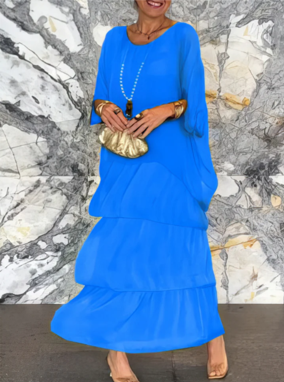 W&W Mode | Elegantes Maxikleid mit weitem Rundhalsausschnitt