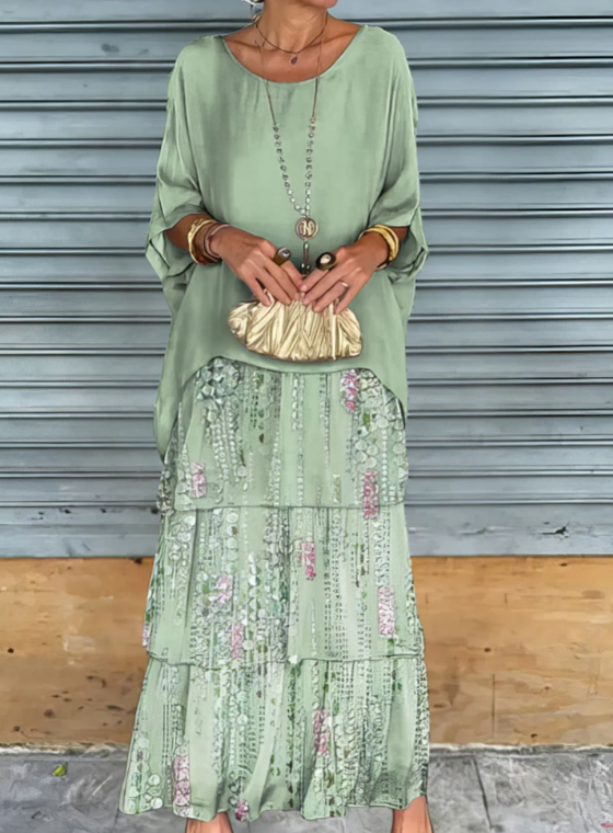 W&W Mode | Elegantes Maxikleid mit weitem Rundhalsausschnitt