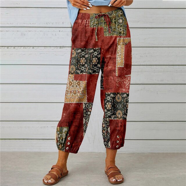 W&W Mode - Sommerhose mit elastischer Taille und Druckmuster