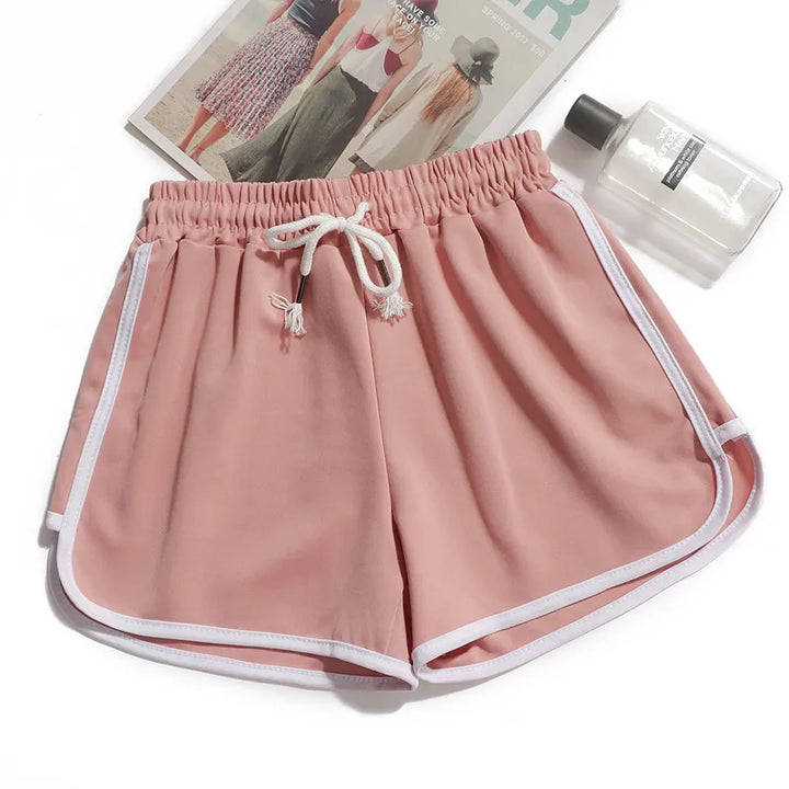 Damen Streifenshorts mit atmungsaktivem, elastischem Bund