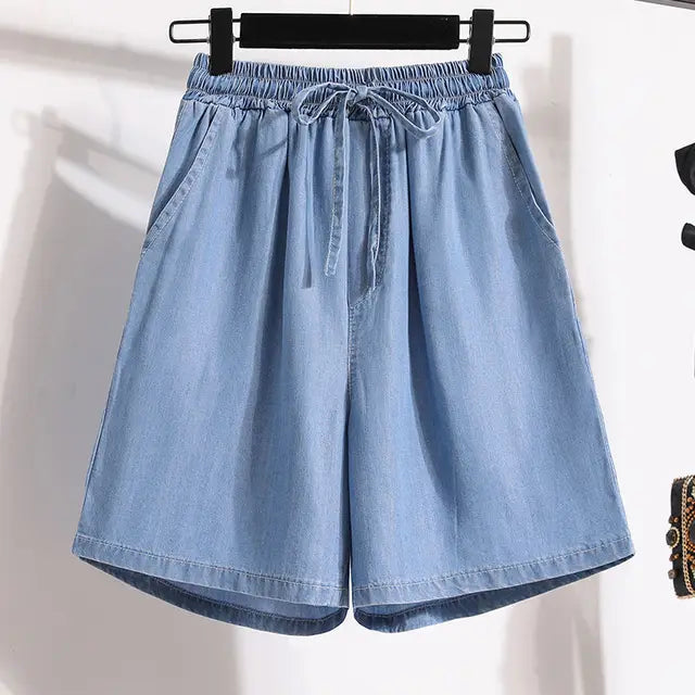 W&W Mode | Jeansshorts Mit Weitem Bein Und Elastischem Bund