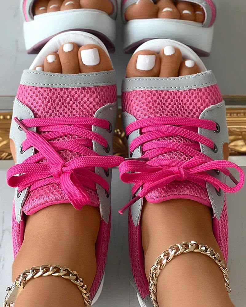 W&W Mode | Orthopädische Open-Toe Mesh-Sneaker für Damen