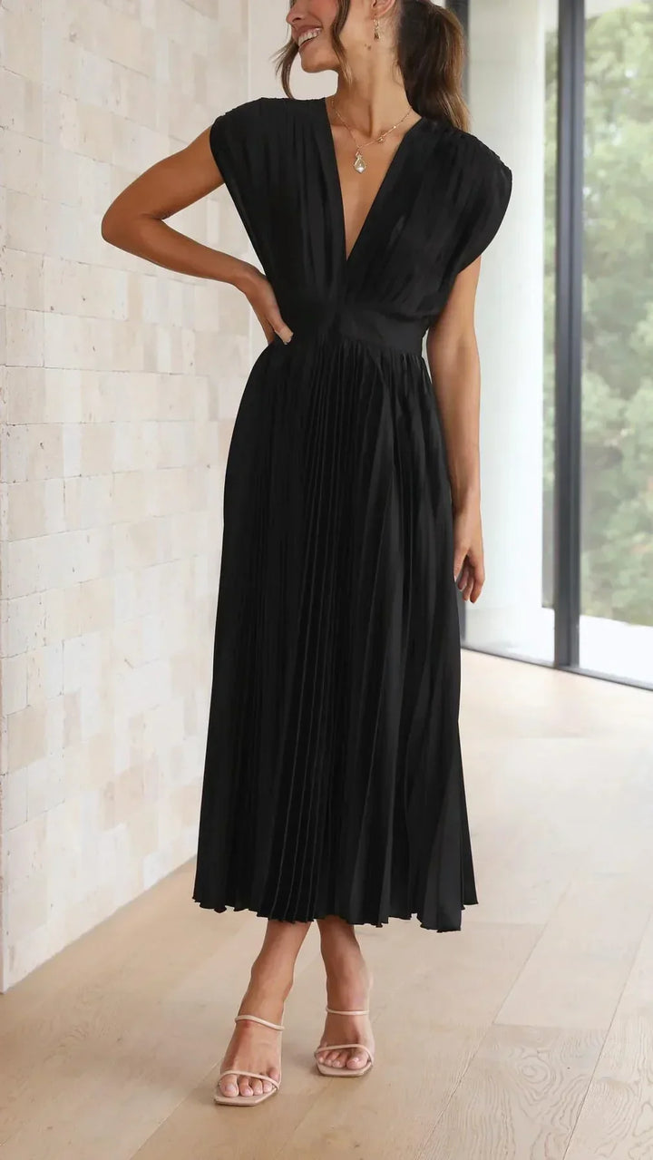 W&W Mode - Elegantes Sexy Plissee-Kleid