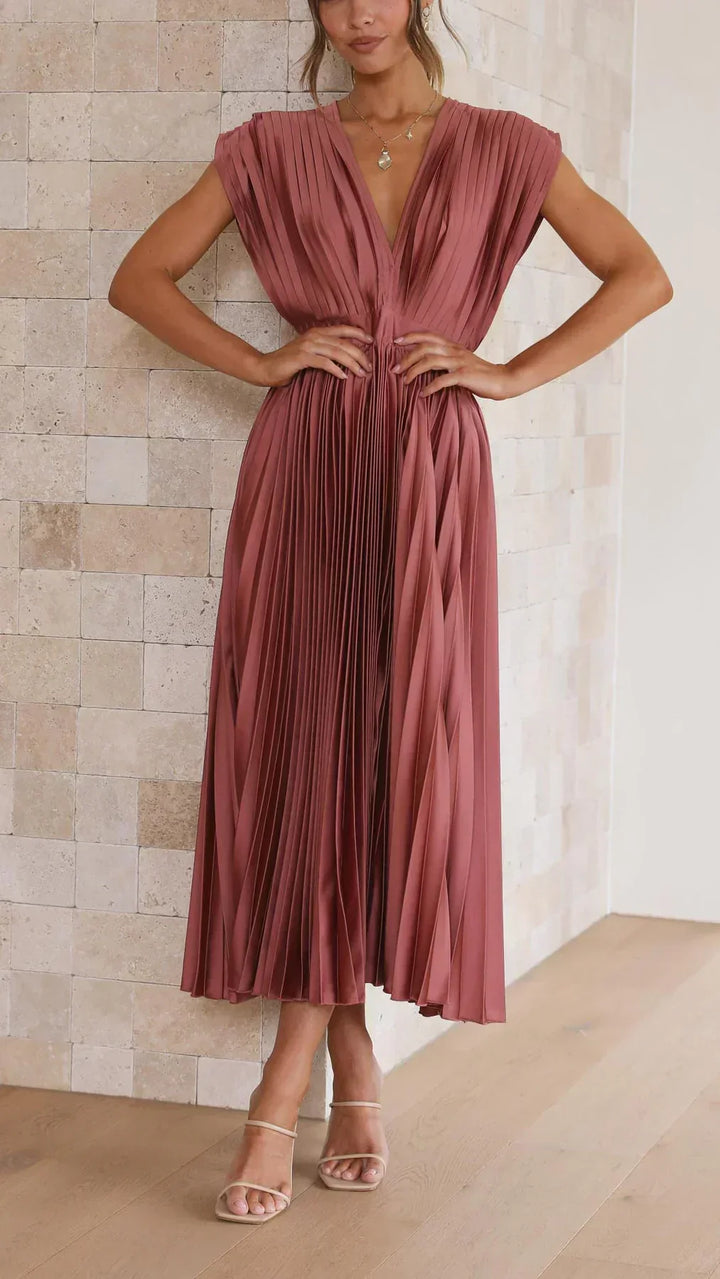 W&W Mode | Ärmelloses, Plissiertes Midikleid