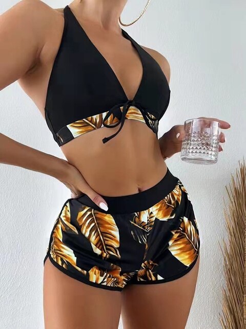 W&W Mode | Bikini mit Blätterdruck