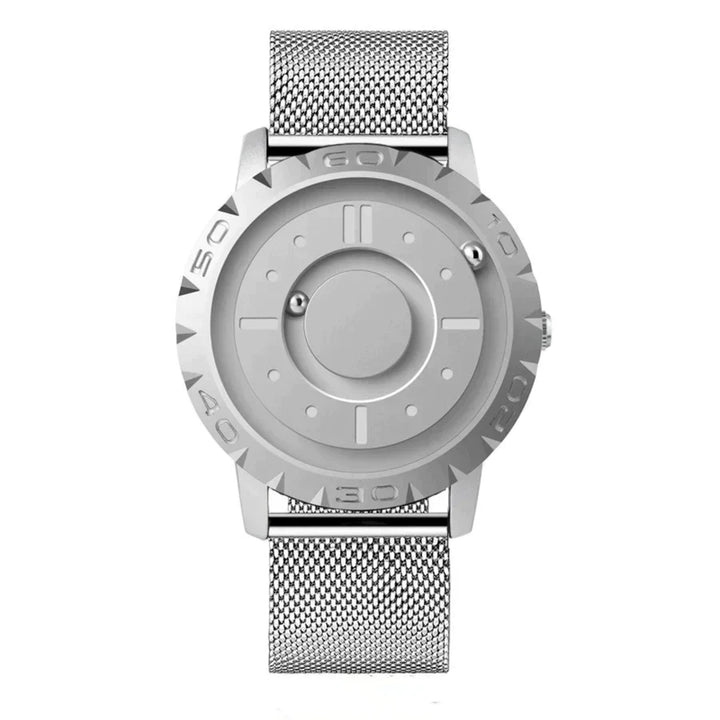 QuantumFlux Uhr mit magnetischen Kugelzeigern und verstellbarem Armband