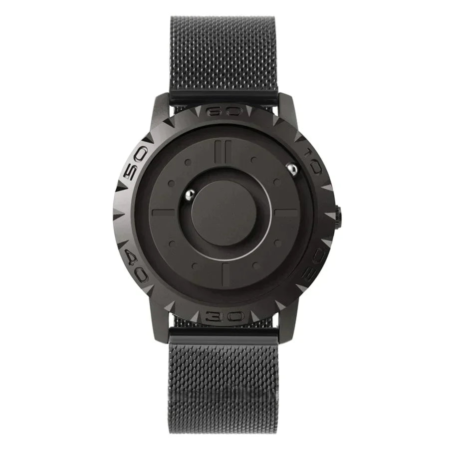 QuantumFlux Uhr mit magnetischen Kugelzeigern und verstellbarem Armband