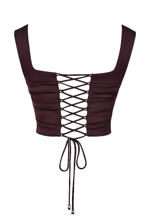 W&W Mode | Satin Corsage Top Und Maxirock Satz