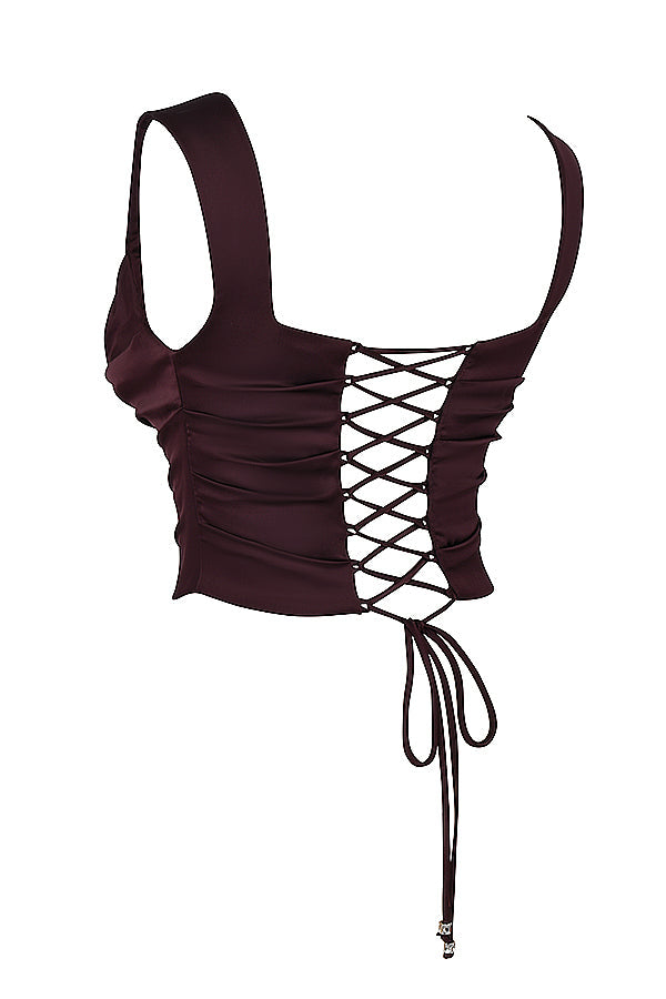 W&W Mode | Satin Corsage Top Und Maxirock Satz