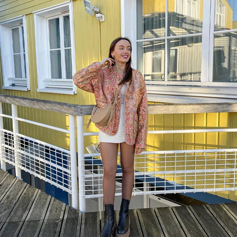W&W Mode | Übergroße Jacke Boho Style Offen Front Tweed Jacke Damen Jacke