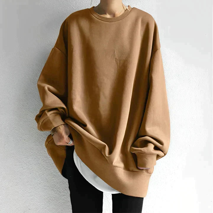 W&W Mode | Übergroßes Pullover Frauen Langarm Baggy Pullover mit lockerer Passform