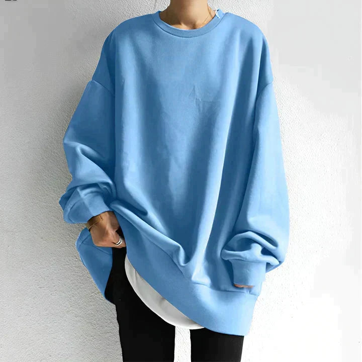 W&W Mode | Übergroßes Pullover Frauen Langarm Baggy Pullover mit lockerer Passform