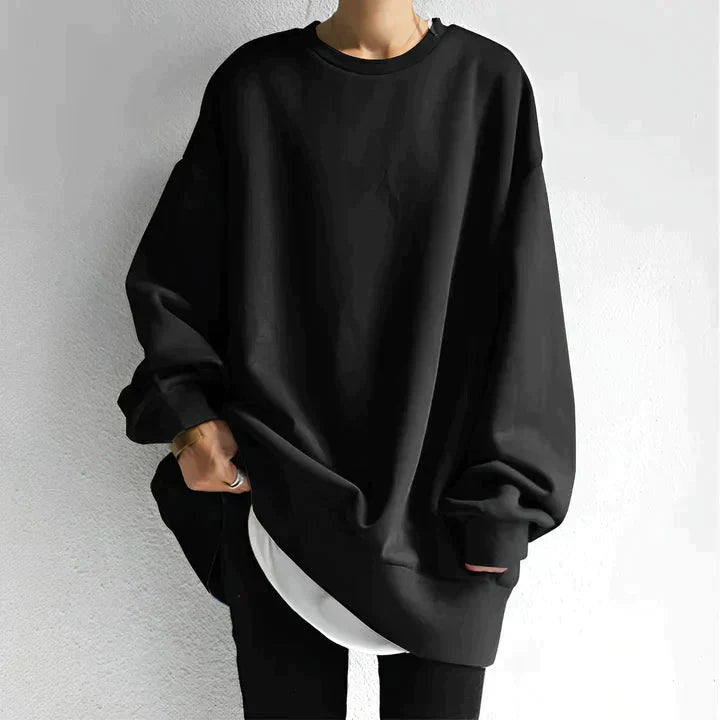 W&W Mode | Übergroßes Pullover Frauen Langarm Baggy Pullover mit lockerer Passform