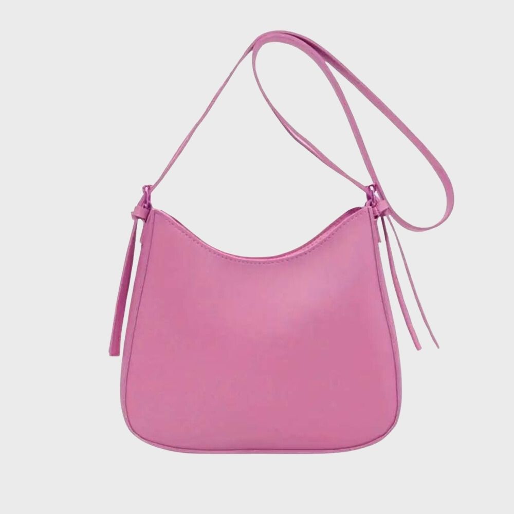 Kleine Schultertasche aus Kunstleder mit Reißverschluss