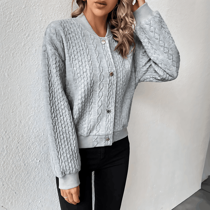 W&W Mode | Strickjacke im Bomberjacken-Stil mit Knöpfen für Damen