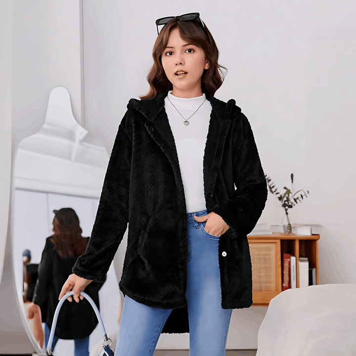 W&W Mode | Wärmende Strickjacke mit weichem Futter und Kapuze für Damen