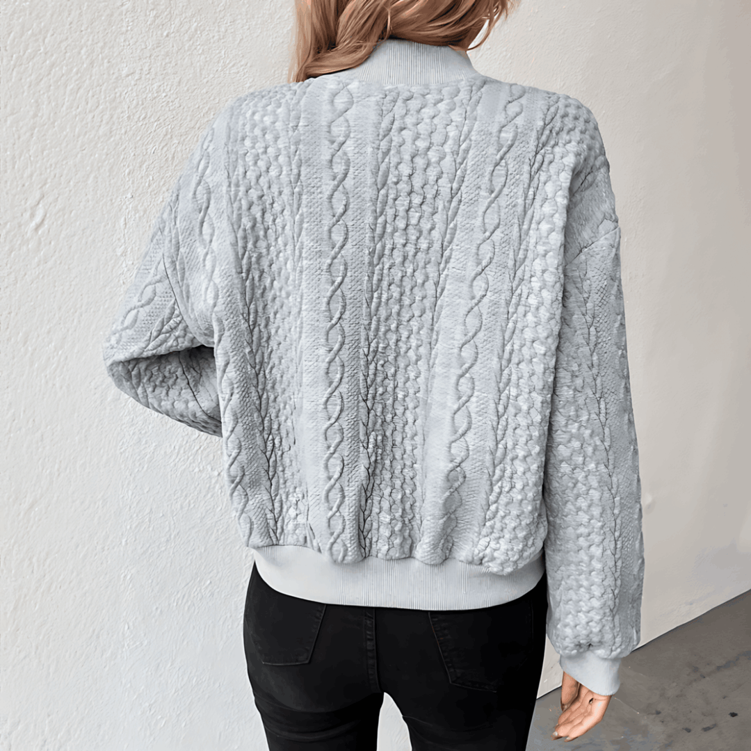 W&W Mode | Strickjacke im Bomberjacken-Stil mit Knöpfen für Damen