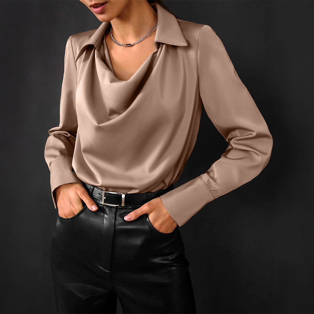 W&W Mode | Luxe Satin Bluse Mit V-ausschnitt Zeitlose Eleganz & Mühelos Stilvoll