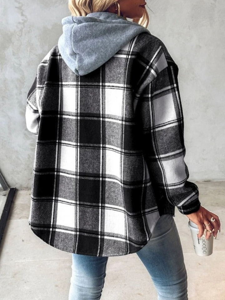W&W Mode | Stil klassischer karierten Hoodie für Damen