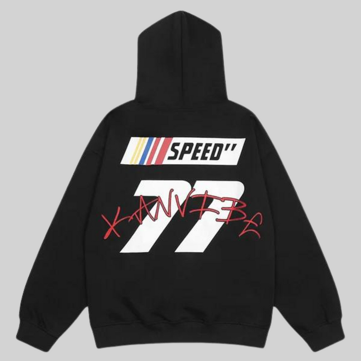 W&W Mode Hoodie - Weinlese - Speed Druck Gestickt