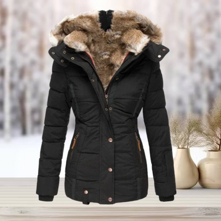 W&W Mode | Elegante Winterjacke mit Pelz und Kapuze