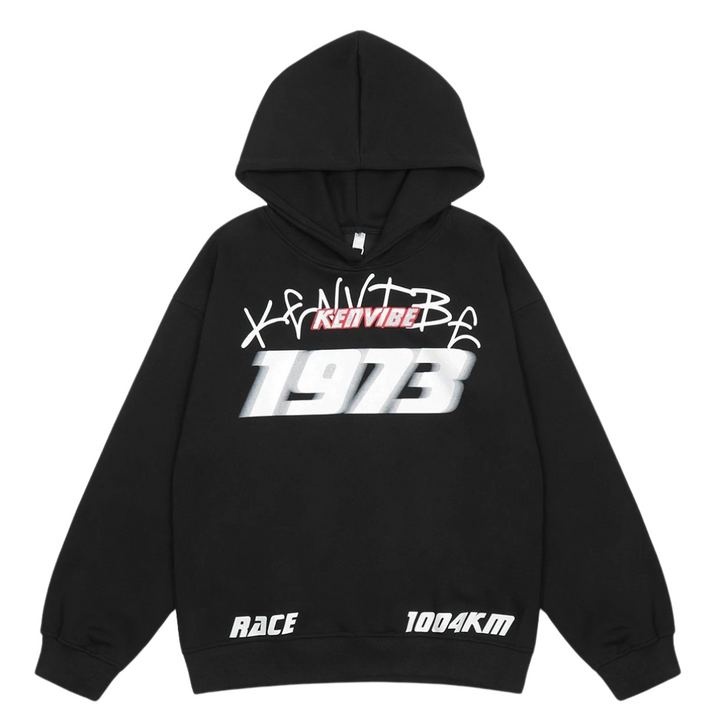 W&W Mode Hoodie - Weinlese - Speed Druck Gestickt