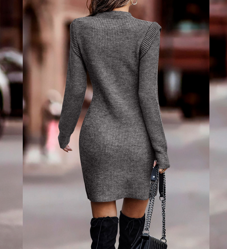 W&W Mode | Strickkleid - elegantes Damen Fitted Sweater Kleid