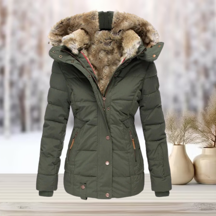 W&W Mode | Elegante Winterjacke mit Pelz und Kapuze