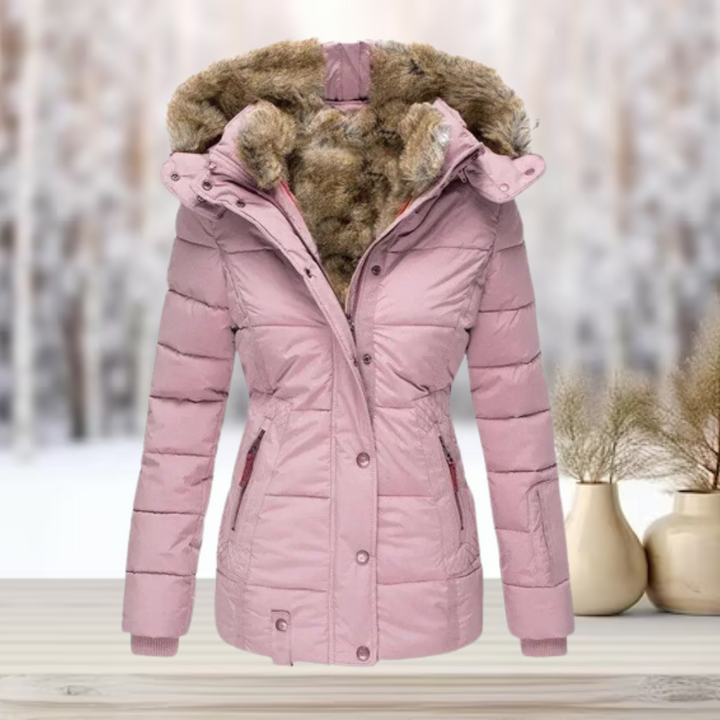 W&W Mode | Elegante Winterjacke mit Pelz und Kapuze