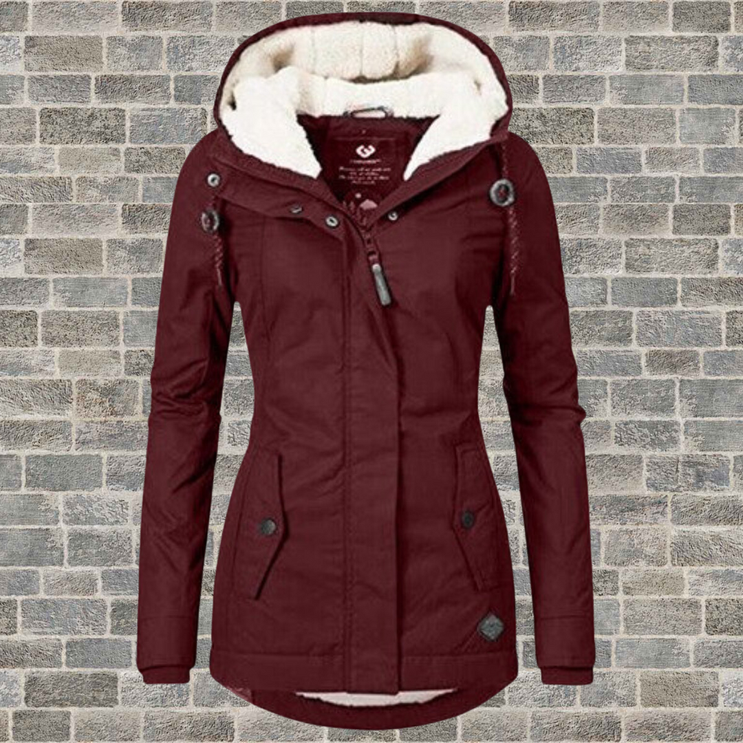W&W Mode | Schicke Herbst Plissierter Baumwollmantel mit Kapuze für Frauen