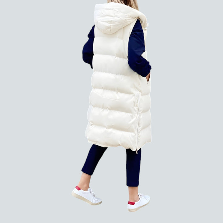 Modische lange Jacke mit Kapuze