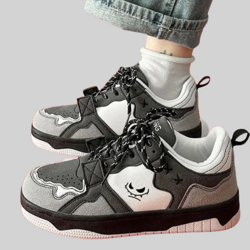 W&W Mode - Sneakers - Jahrgang - Graffiti Niedrig-Top-Plattform