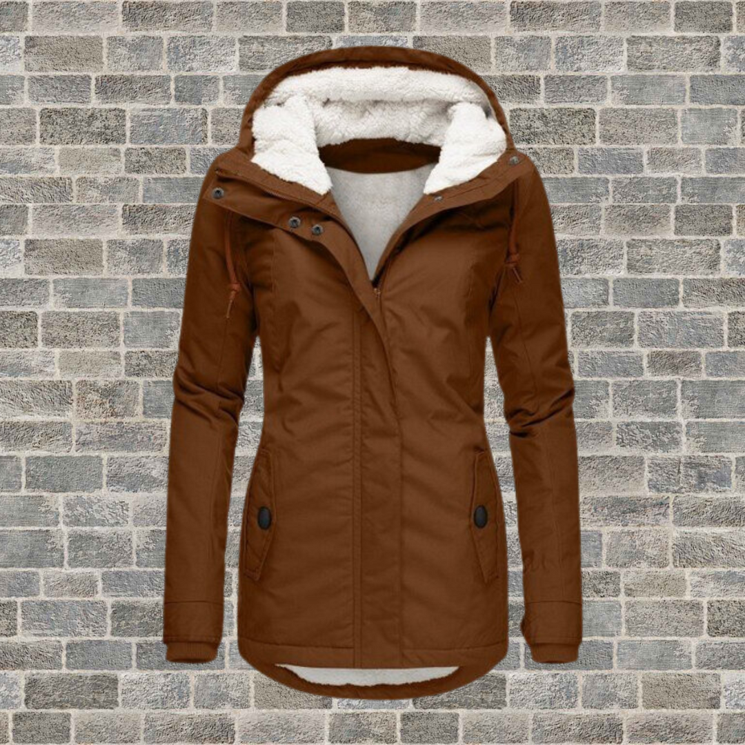 W&W Mode | Schicke Herbst Plissierter Baumwollmantel mit Kapuze für Frauen